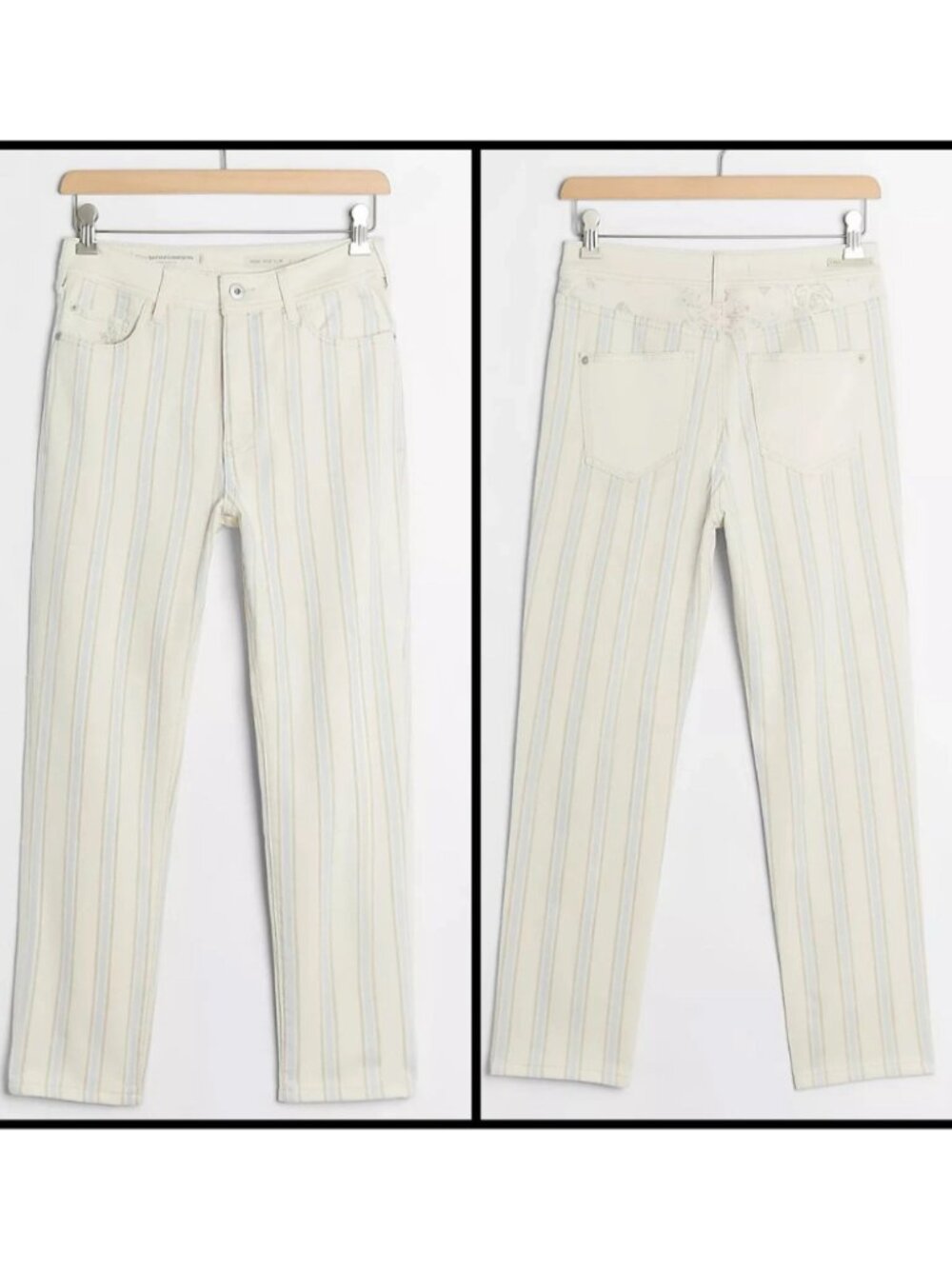 Pilcro by Anthropologie Plus NWT Neutral (Cream) FLEUR High Rise Jeans, Size 16W